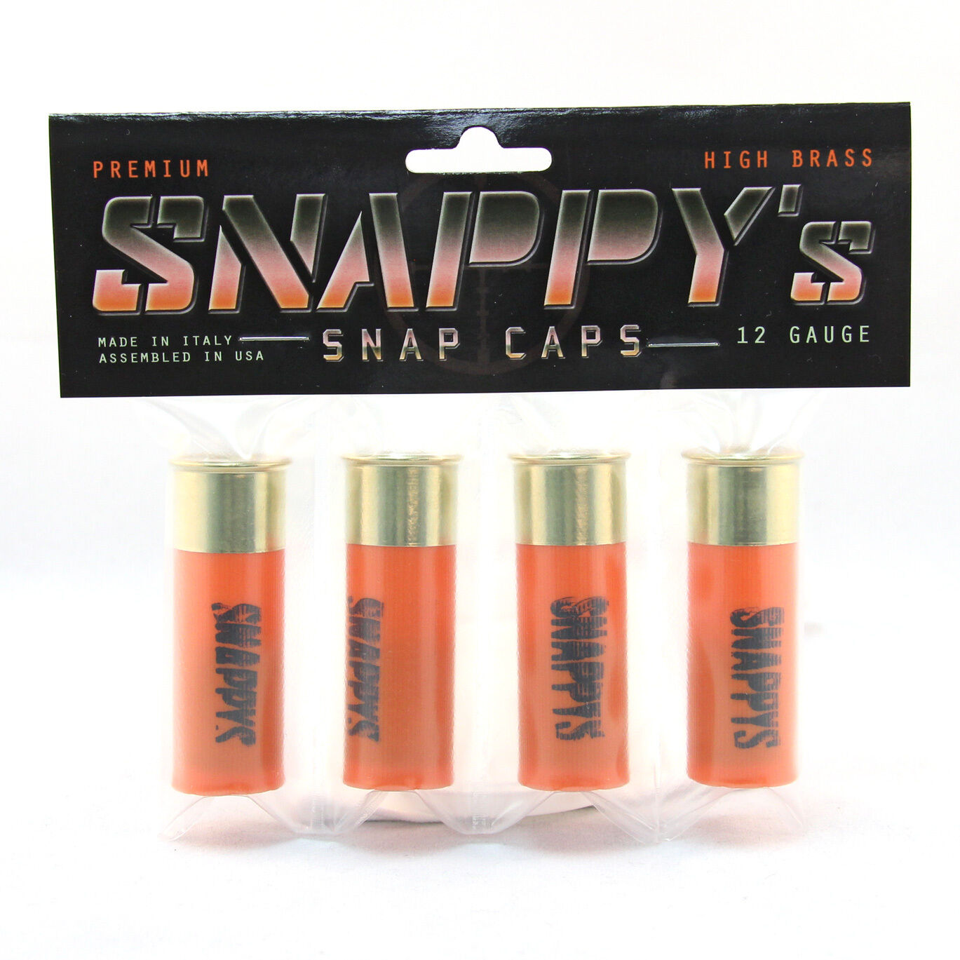 SNAPPYs 12 Gauge Shotgun Snap Caps High Brass Realistic 4 PACK Prop Blaze  Orange