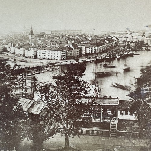 Stockholm Sweden City View Stereoview BW Kilburn Antique c1880s X4096 - Afbeelding 4 van 5