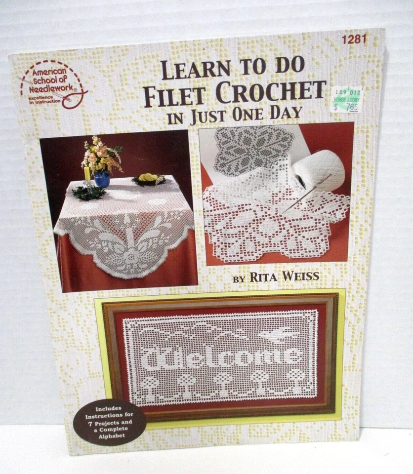 Vintage Crochet Books Patterns for Filet Crochet Doilies Table Toppers Lot of 3 - Image 4 of 4