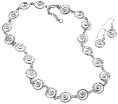 Schmuck Halskette Ohrringe Set Sterling Silber Keltische Spiralen Design