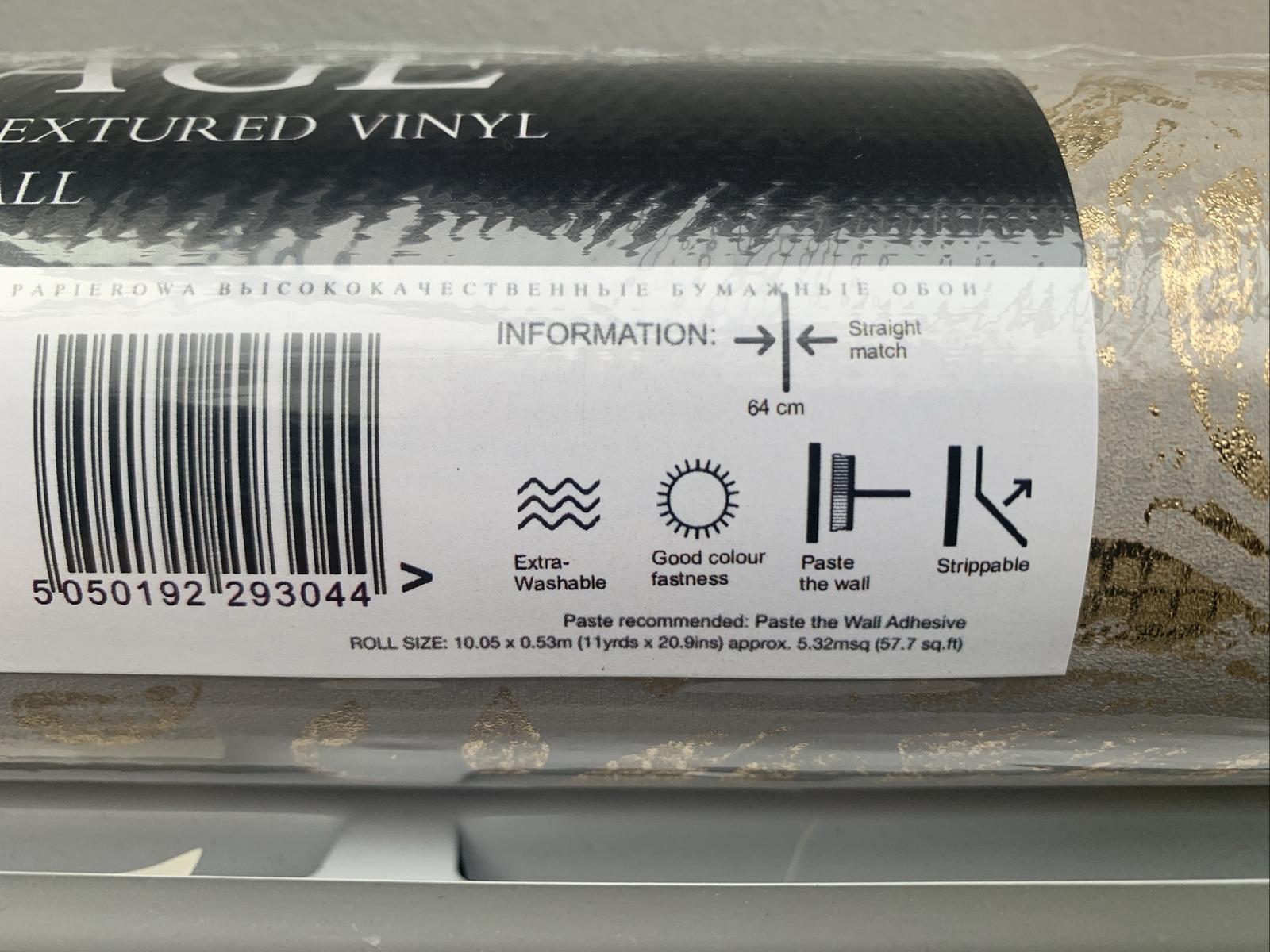 Arthouse Vintage Foil Luxury Vinyl Kyasha Gold Wallpaper X 10 And X 2