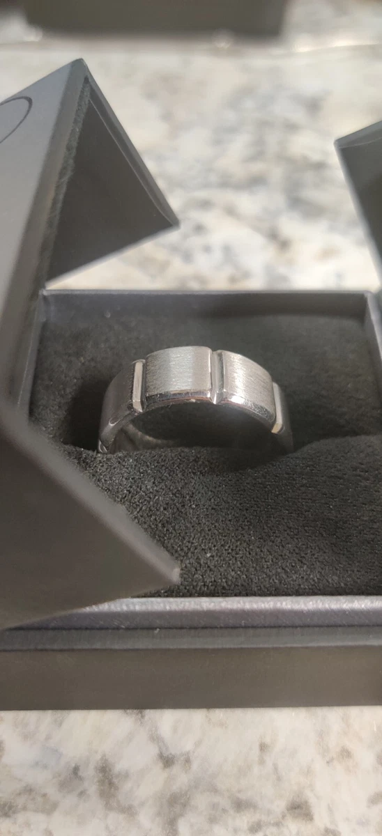 Men s Jeff Cooper Platinum 9mm Beveled Grooved Brushed Polished
