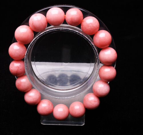 12 mm natürliches hübsch auffälliges Rhodonitquarz Kristall Perlen Armband - Bild 1 von 6
