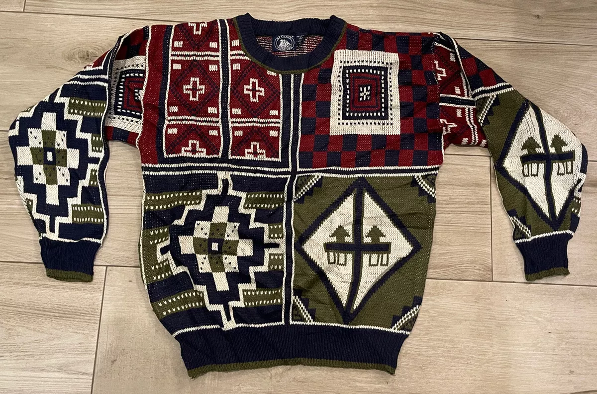 Geometric Hipster Sweater Atlantic Traders Mens Large Made in