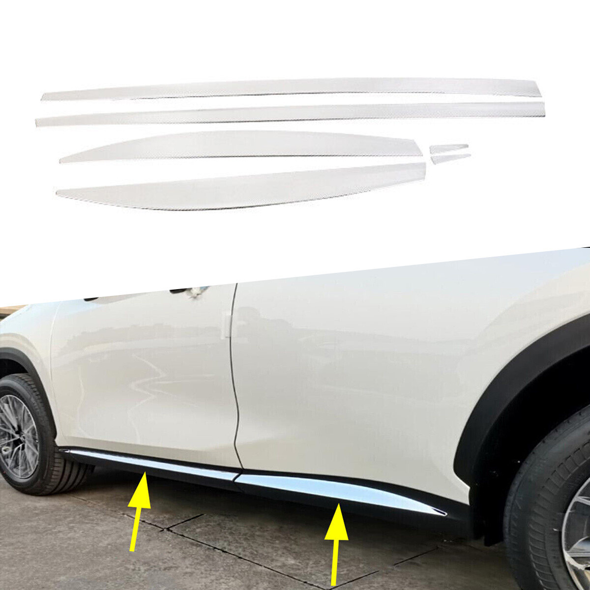 2022-2024 Lexus NX 250 NX350h 6X Chrome Side Skirt Door Garnish