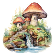 Wall decal sticker mushroom wall sticker 18 x 18 cm large