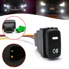 Factory Style 4-Pole 12V Push Button Switch w/LED Indicator Light For Mitsubishi