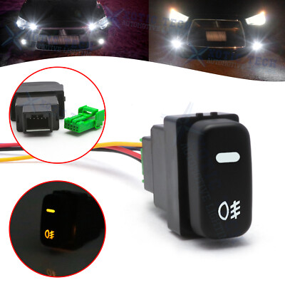 Factory Style 4-Pole 12V Push Button Switch w/LED Indicator Light For Mitsubishi