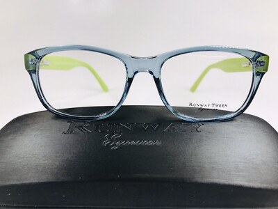 New Designer Inspired Runway Tween #29 Blue & Green Eyeglasses 49mm with Case New Designer Inspired Runway Tween #29 Blue & Green  main image 2