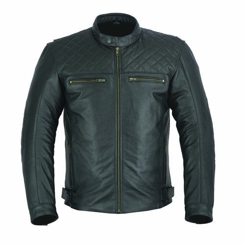 Mens Leather Buffalo Jacket, Semi Biker 