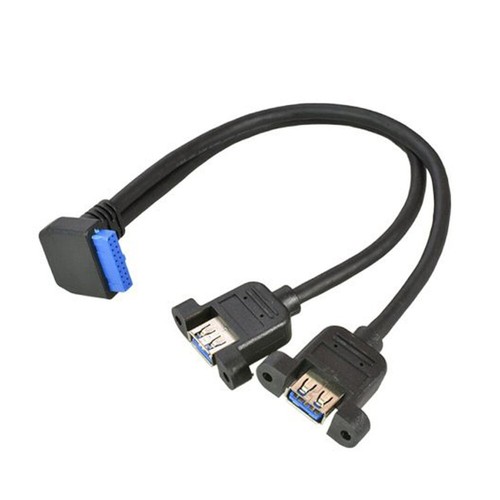 Dual 2 Ports USB-A 3.0 Female to Motherboard 20 Pin Female Header Cable 30cm - Picture 12 of 23