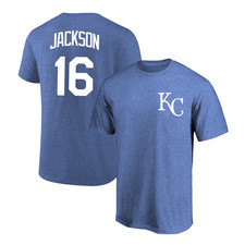 Bo Jackson T-Shirt Kansas City Royals Player Name and Number Soft Jersey Tee