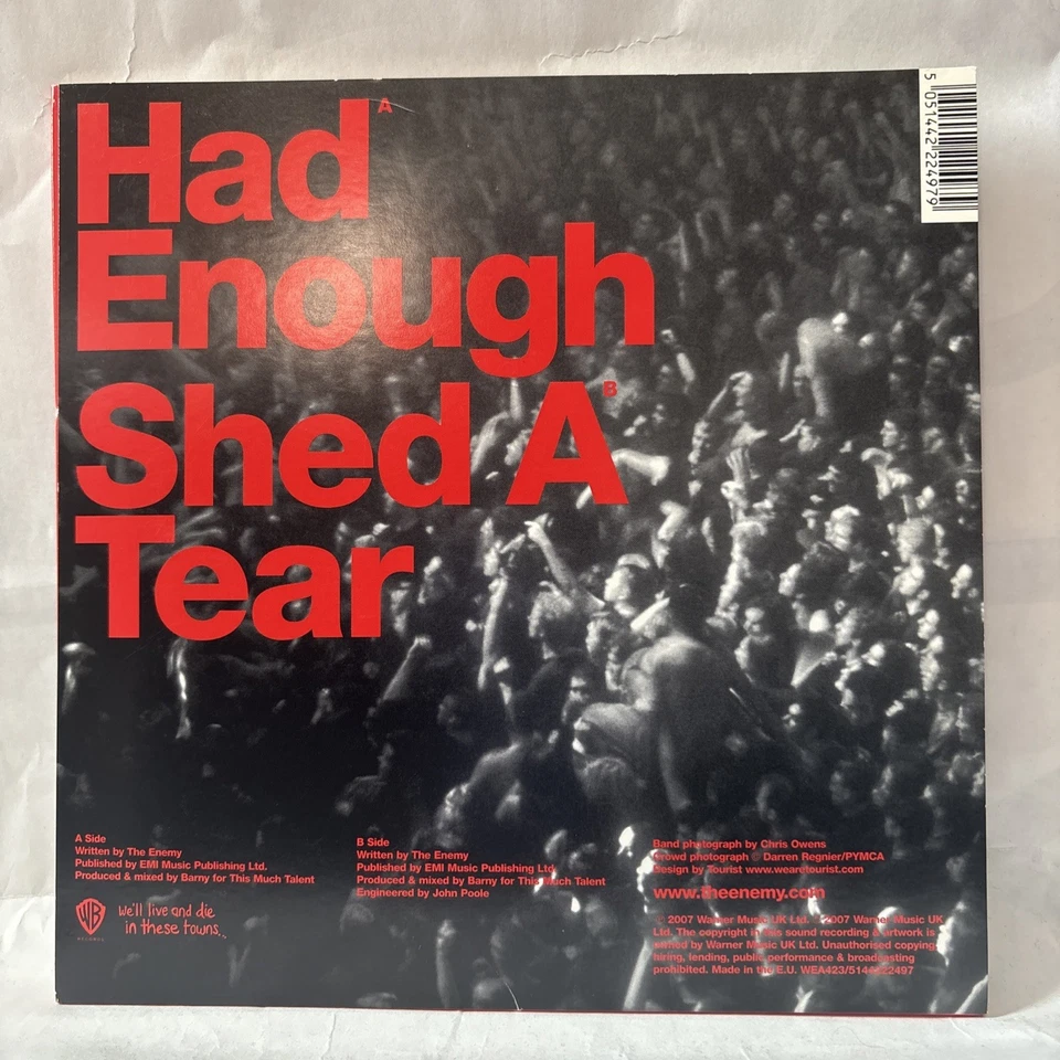 The Enemy Had Enough 7” Vinyl Single 2 Part Set Picture Disc Excellent Condition - Image 3 of 4