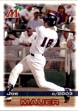 2003 Fort Myers Miracle Grandstand #1 Joe Mauer Fort Myers Florida Baseball Card