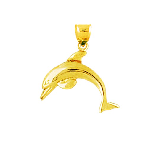 14K Gold Dolphin Calf Charm - Picture 1 of 2