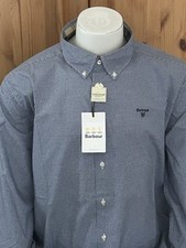 Barbour Navy/ White check  Gingham Cotton Tailored Fit Shirt Size XXL BNWT