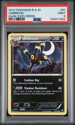 2012 POKEMON BLACK & WHITE DARK EXPLORERS #61 UMBREON PSA 9