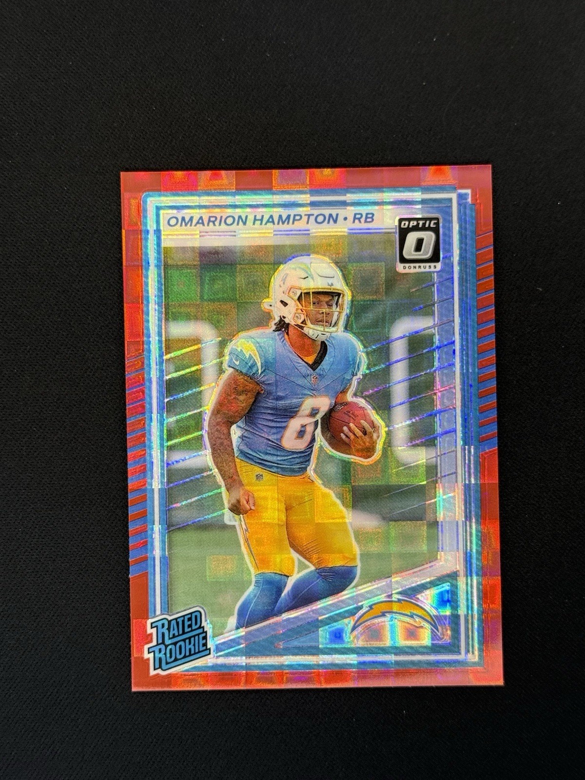 2025 Donruss - Omarion Hampton #303 Optic Rated Rookie Preview Red Pandora