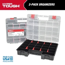 Hyper Tough 2-Pack Organizer, Stackable with 8 Movable Dividers
