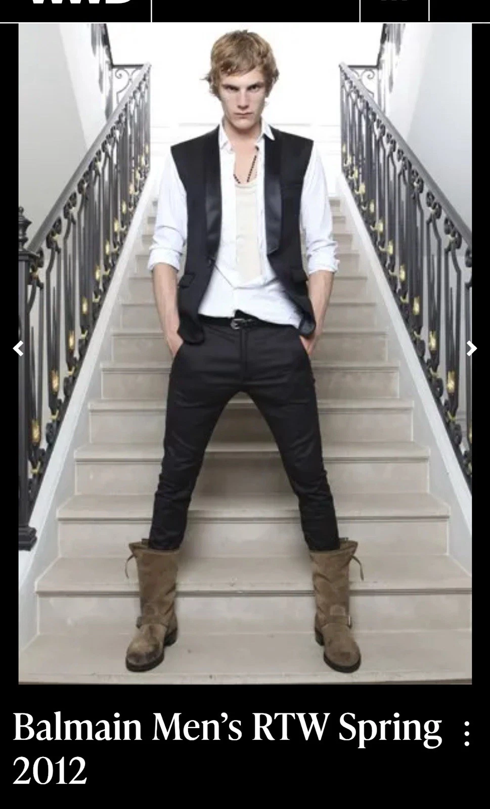 Balmain — Balmain Homme SS2012  Smoking Vest Sz 44 Made in France Olivier Rousteing