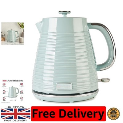 Devon Green kabelloser Wasserkocher - 1,7 l Fassungsvermögen, 3000 W, Sicherheitsfunktionen enthalten