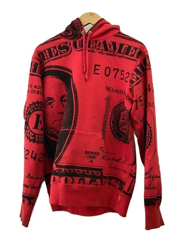 Sweat à capuche Supreme M coton ROUGE occasion