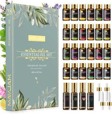 therisches Öl Sets 28Pcs 100% Reiner 24 * 5ml Lavendel, Jasmin, Eukalyptus, V...