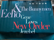 ECHO & THE BUNNYMEN NEW ORDER RARE 1987 ORIG ON TOUR US PROMO POSTER HUGE 48X36