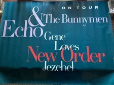 ECHO & THE BUNNYMEN NEW ORDER RARE 1987 ORIG ON TOUR US PROMO POSTER HUGE 48X36