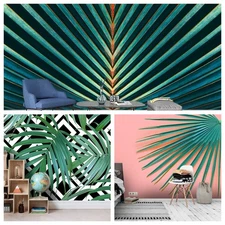 3D Leaves Green Tropical Self-adhesive Wallpaper Removable Wallpaper Wall Mural