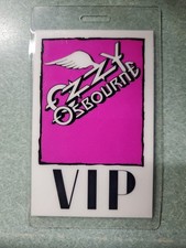 Ozzy Osbourne Vintage Backstage Pass Lamanated Original No More Tears  Hot Pink 