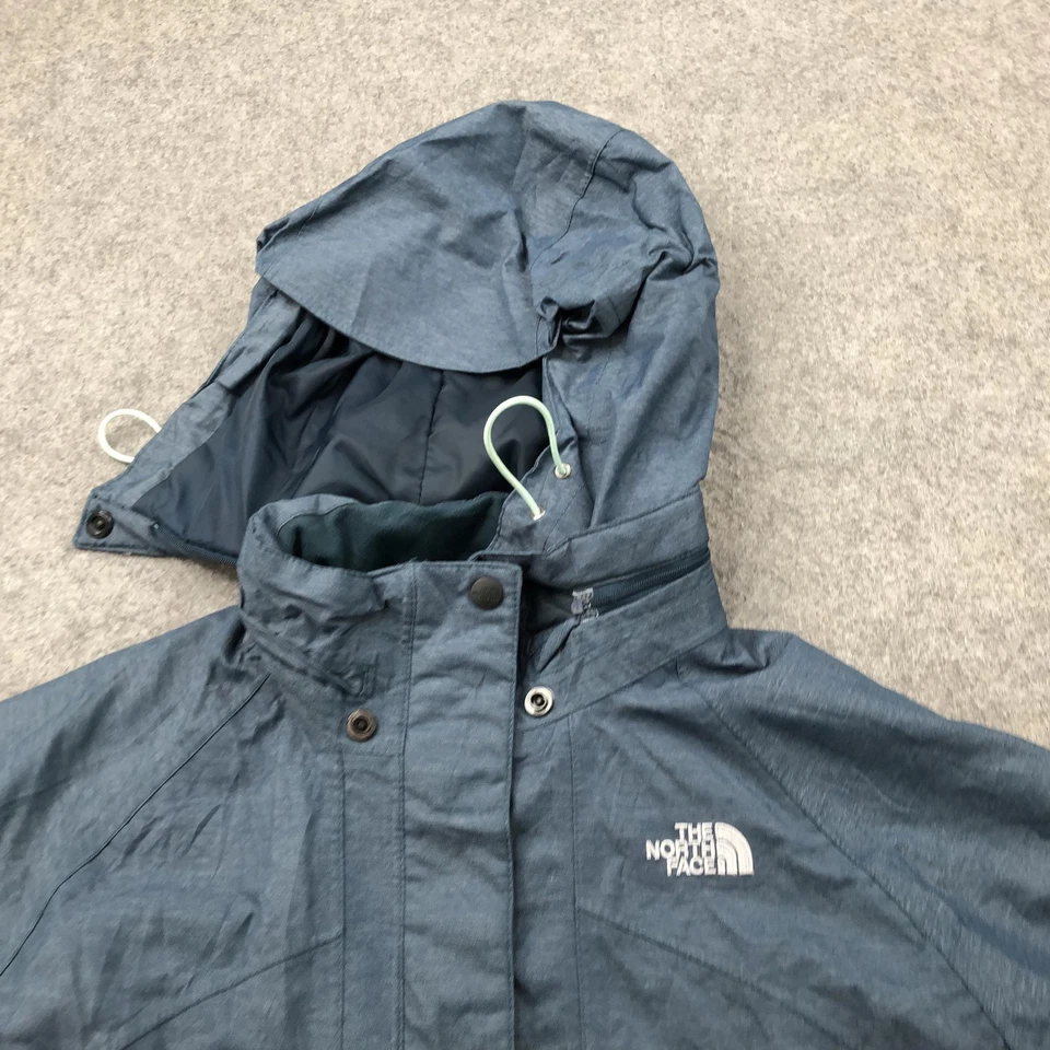 Jaqueta feminina The North Face grande azul HyVent com capuz impermeável esqui Parka - Imagem 4 de 4