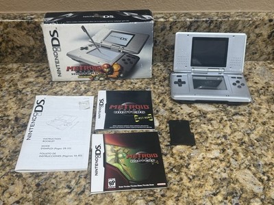 Nintendo DS Metroid Prime Hunters Silver Handheld Game Console With Box Read