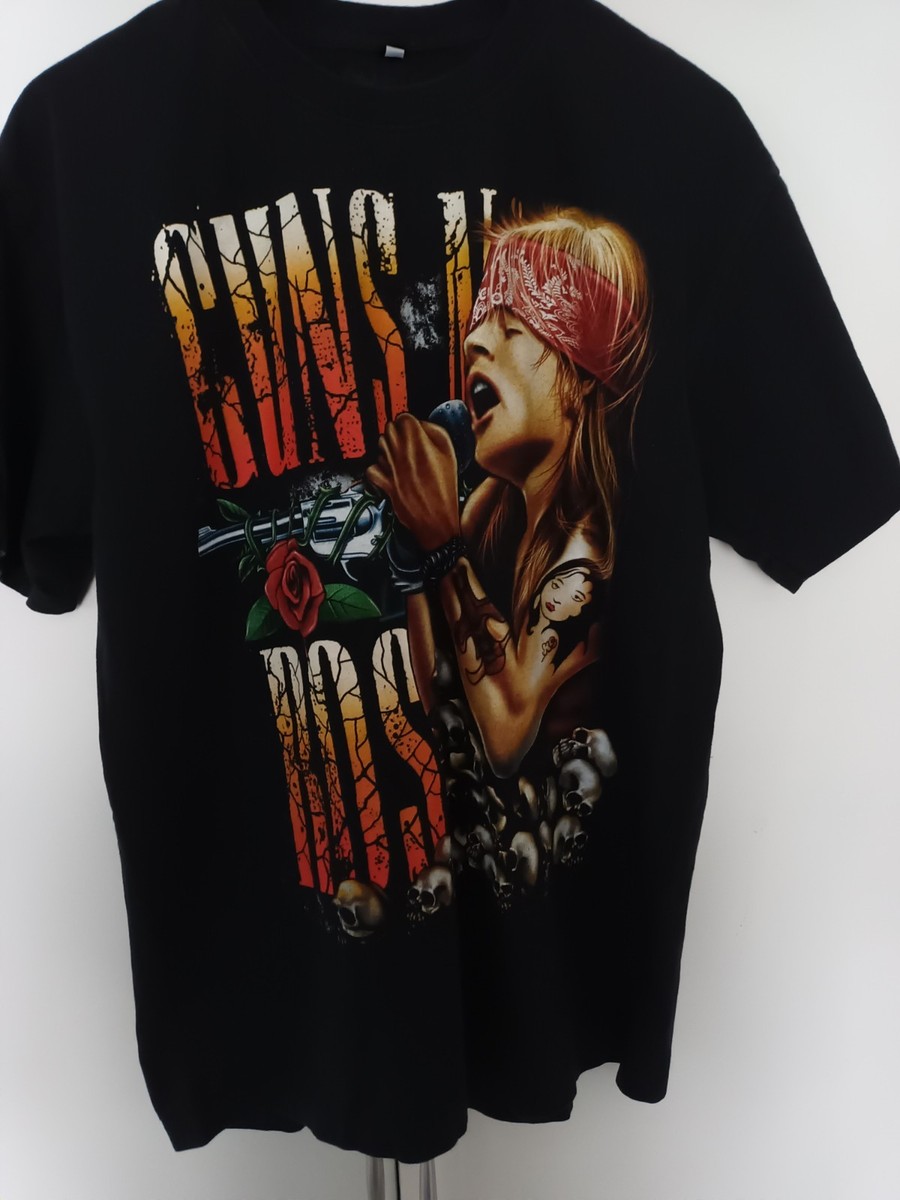 ROCK MACHINE GUNS 'N' ROSES T SHIRT LARGE AXL ROSE GREAT CONDITION