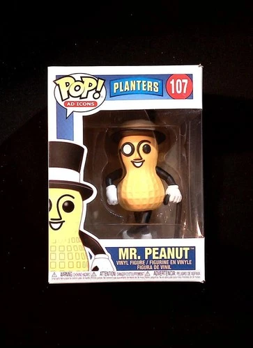 Mr. Peanut Funko Pop! 107 Planters Ad Icons Salted Roasted in New Protector
