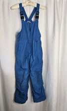 Lands End Snow Bib Kids Size 8 Blue Snowboard Ski Grow Along Waterproof Squall