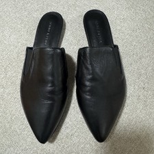 Jenni Kayne Black Leather Mules Size 36 US Size 6
