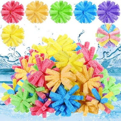 Blueweenly 60 Pcs Reusable Water Sponge Balls For Outdoor Water Balloons Kids