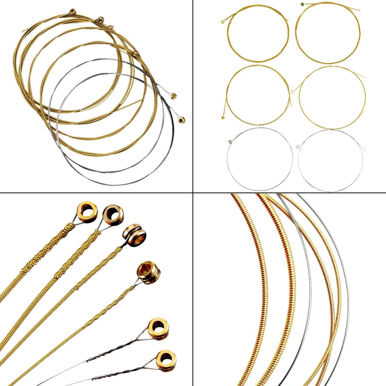 Bememo 3 Sets of 6 Acoustic 1 Brass Set, 1 Copper Set and 1 Multicolor 