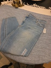 NWT Womens Old Navy Size 22 LONG HIGH RISE SUPER SKINNY BLUE DENIM JEANS Stretch