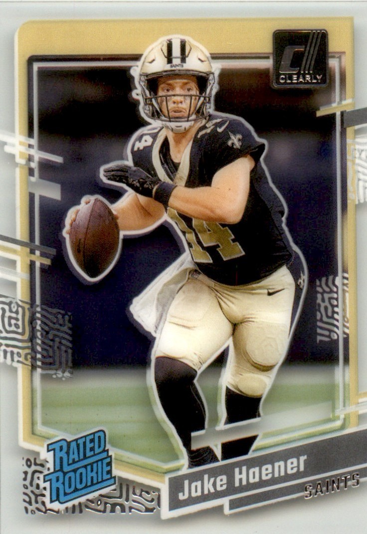 Jake Haener 2023 Clearly Donruss Rated Rookie RC #63 New Orleans Saints
