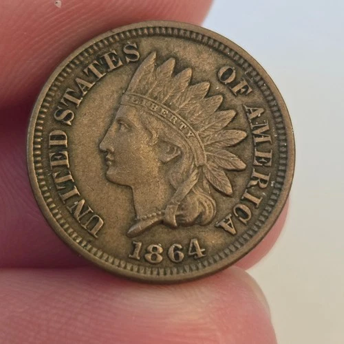1864 Bronze Indian Cent first year of type XF