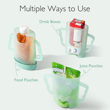 Baby Pouch Holder No Squeeze, Baby Food  Juice Box Holder, Mess-Free, Easy G...