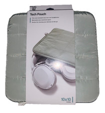 UB Brands Tech Pouch 10x10 Plush Gray Case for Headphones  Accessories