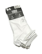 Under Armour Essential 6-Pairs Men's Low Cut Socks Large 8.5-13 White