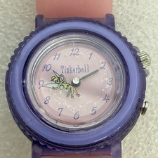 Disney Tinkerbell Watch M10077 Pink Purple Youth Girls Analog Quartz Rare Worn