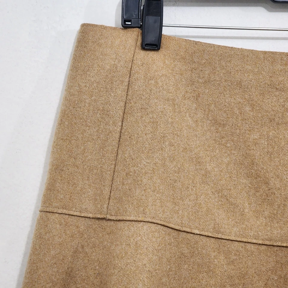 Mini falda patinadora Lands' End mezcla de lana bronceada acampanada forrada con cremallera Academia para mujer 16 Foto 3 de 4