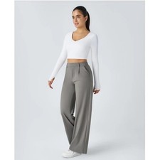 Halara Flex  NWT S ULTRATALL DayStretch High Waist Straight Leg Work Pants Gray
