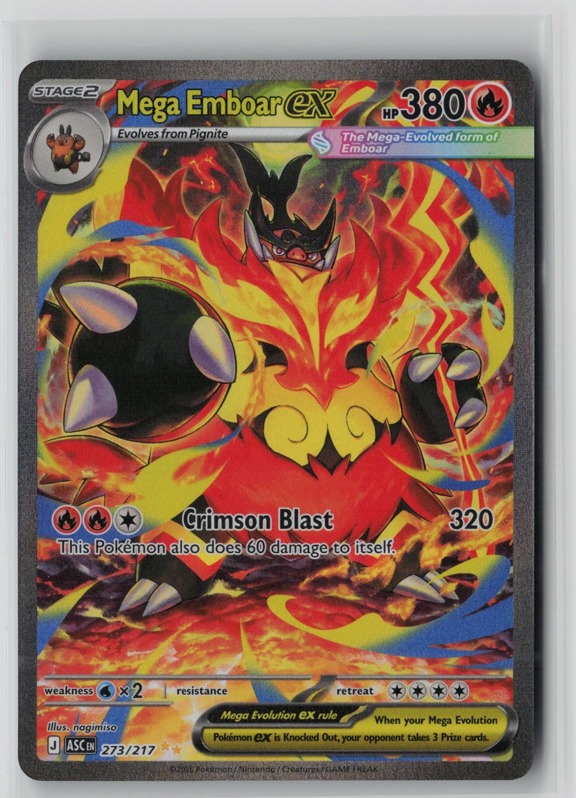 Mega Emboar ex 273/217 Special Illustration Rare Ascended Heroes Holo NM/M BB7