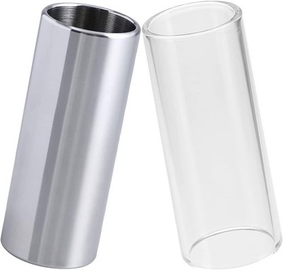 2 Stück Gitarre Slide Set Glas Slide und Edelstahl Slide Instrument Zubehör für 
